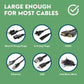 Cable Pass Through Wall Port | Fits Cable Sizes up to 3-Prong Plug | Compatible with 3 5/8 - 5 1/4 Wall Thickness | Provides Solid Channel Through Wall (White)