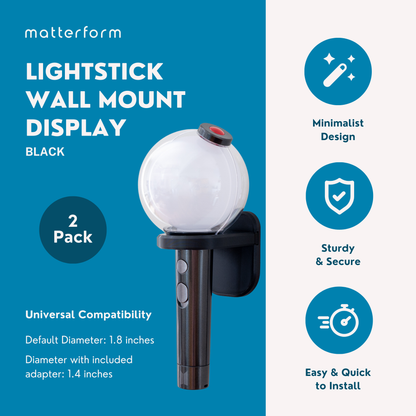 K-Pop Lightstick Wall Mount Holder (2 Pack)